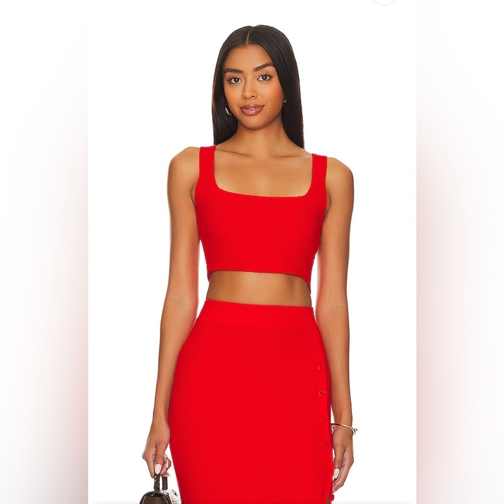 REVOLVE LITA by Ciara True Rib Crop Top in Fiery Red ~ NWT